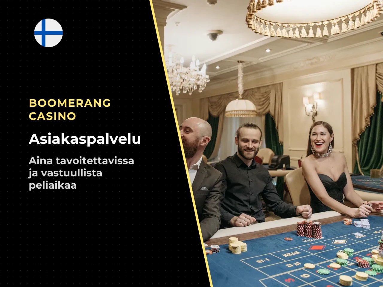 Asiakaspalvelu ja vastuullisen pelaamisen työkalut. Boomerang