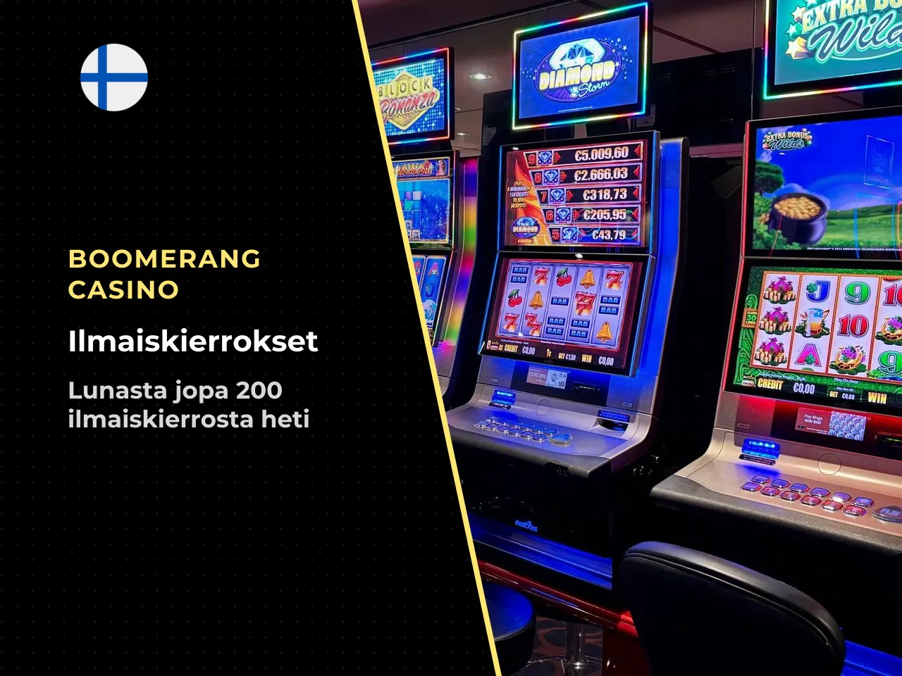 Free spins Boomerang Casinolla. Tervetuliaispaketin 200