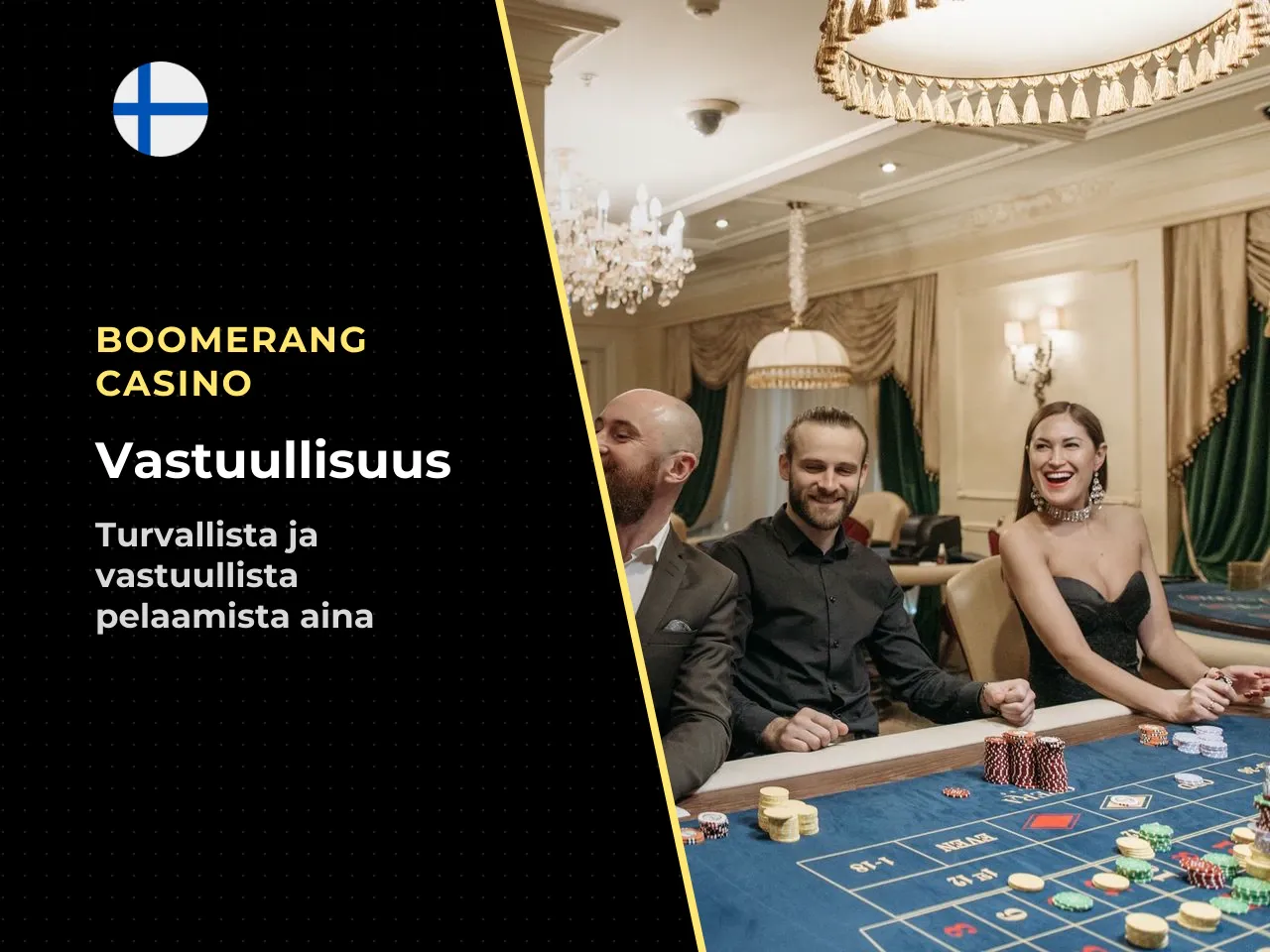 Turvallisuus, laillisuus ja vastuullinen pelaaminen. Tämä