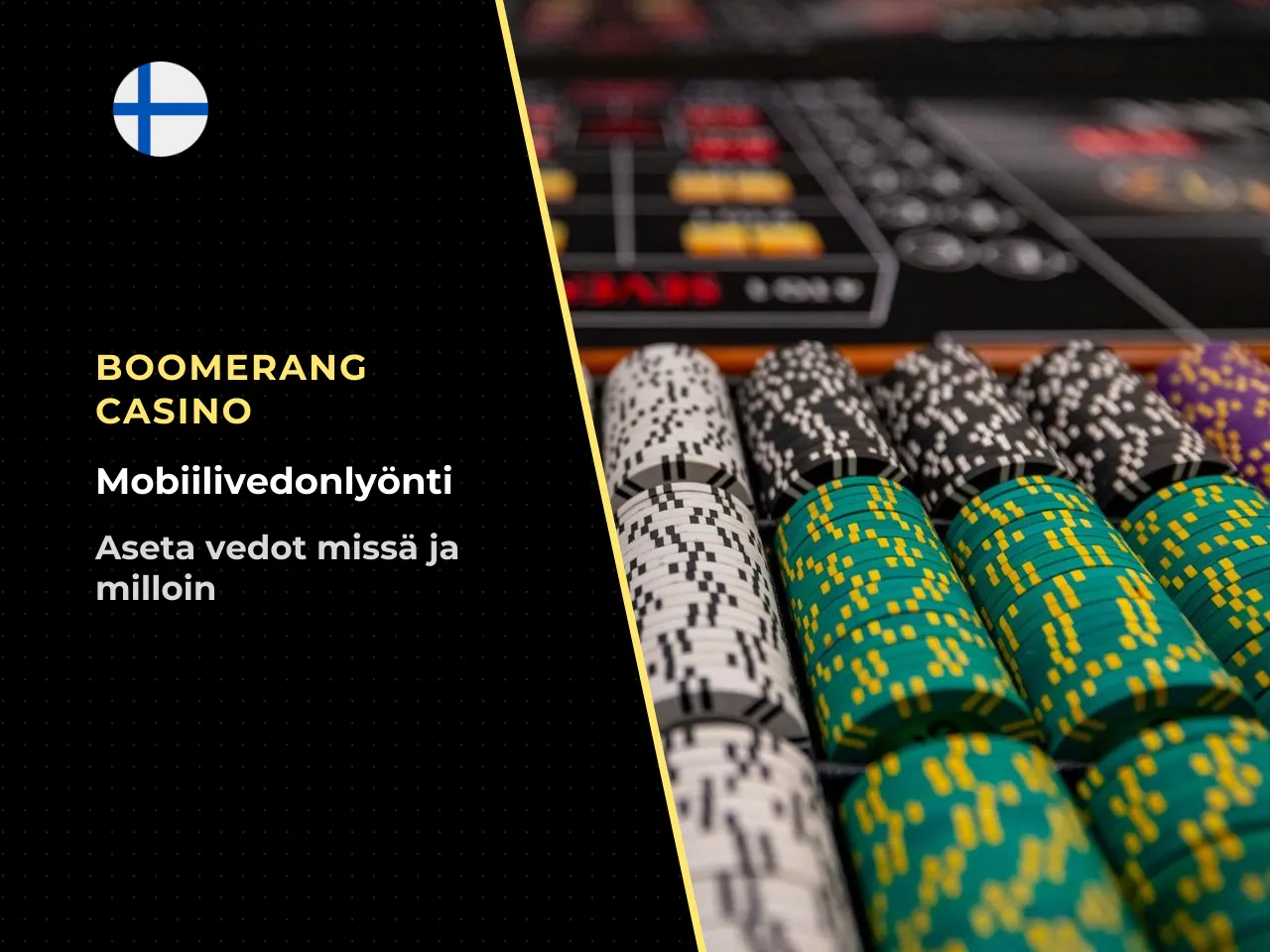Urheiluvedonlyönti mobiilissa Boomerang Sports . Boomerang