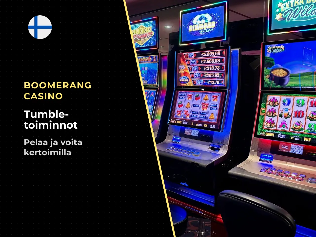 Tumble-voitot ja multiplier spots. Tumble-toiminto poistaa