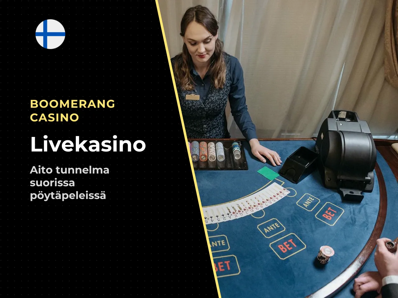 Livekasino ja pöytäpelit. Boomerang Casinon livekasino